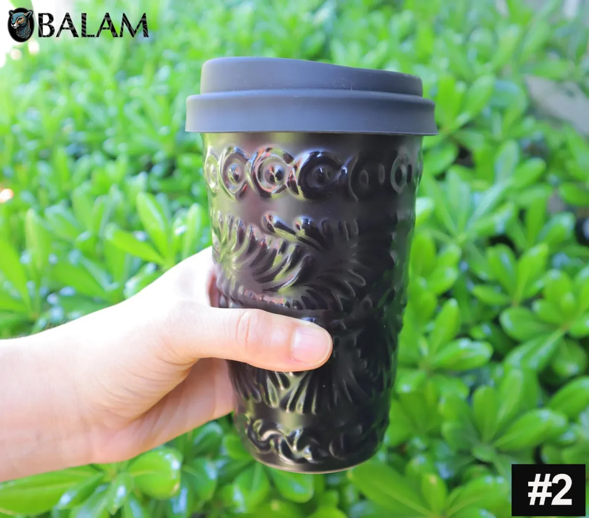 Talavera tumblers cup, Coffee thermal, Talavera Mug with silicon lid, Mexican Talavera thermal cup, Travel tumbler. 14 oz-400ml - Image 7