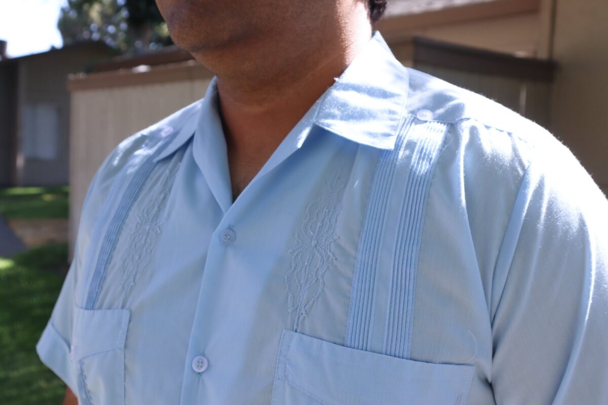 Men's Mexican Traditional shirt, Guayabera for men, formal button up shirt, Cotton Shirt, Father's Day, White shirt, blue shirt - Image 8
