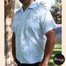 Men's Mexican Traditional shirt, Guayabera for men, formal button up shirt, Cotton Shirt, Father's Day, White shirt, blue shirt