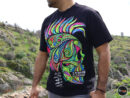 Cactus Skull T-shirt, Skull t-shirt, skulls, Unique Screen-printing T-shirt, Mexican style, Mayan style, Aztec style, Glow in blacklights