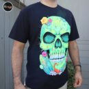Cactus Skull T-shirt, Skull t-shirt, skulls, Unique Screen-printing T-shirt, Mexican style, Mayan style, Aztec style, Glow in blacklights