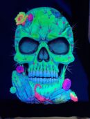 Cactus Skull T-shirt, Skull t-shirt, skulls, Unique Screen-printing T-shirt, Mexican style, Mayan style, Aztec style, Glow in blacklights