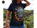 Jade eyes Panther T-shirt, Unique Screen-printing T-shirt, Mexican style, Mayan style, Aztec style, Glow in neon lights, unique shirt.