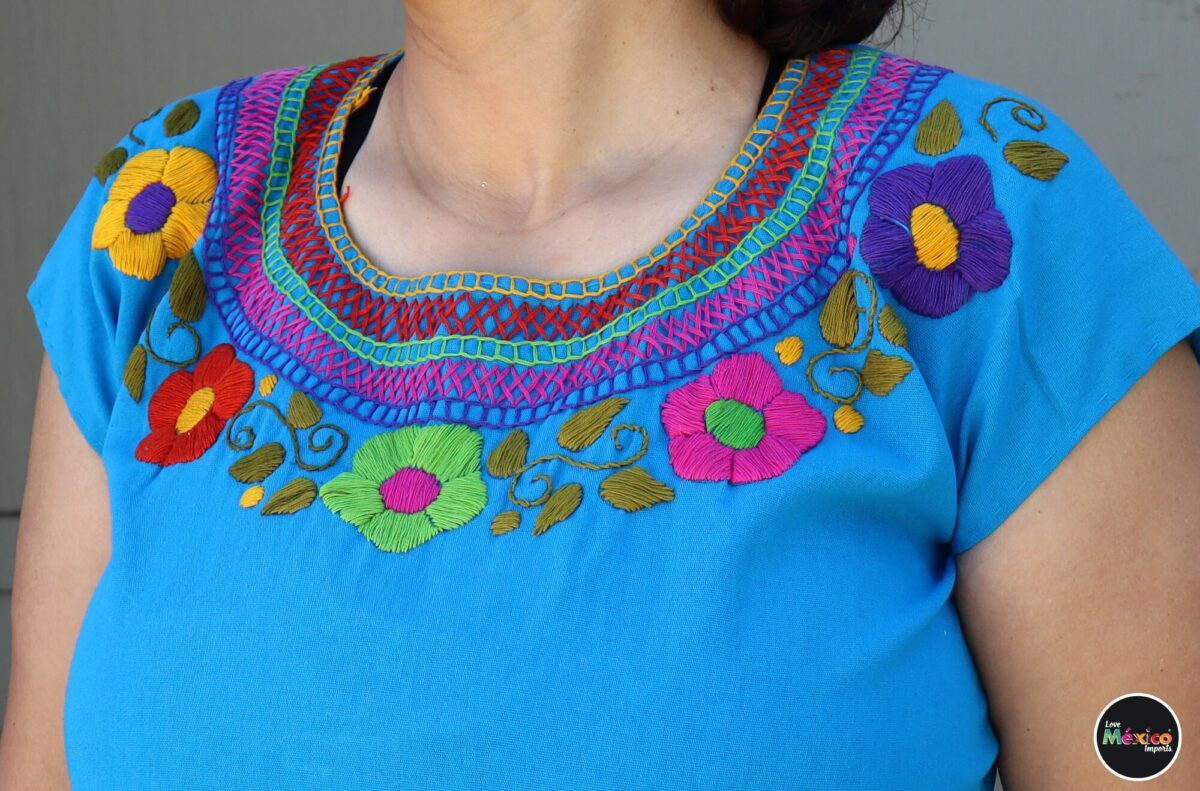 Mexican blouse, colorful tops, peasant blouse. Mexican Style, One size blouse, Blusa floral, Blusa mexicana. - Image 2