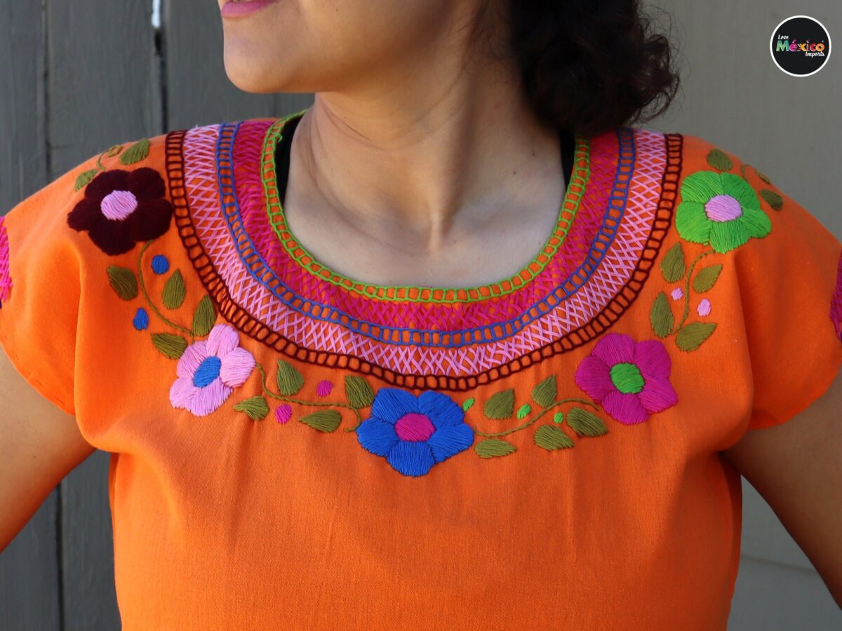 Mexican blouse, colorful tops, peasant blouse. Mexican Style, One size blouse, Blusa floral, Blusa mexicana. - Image 7