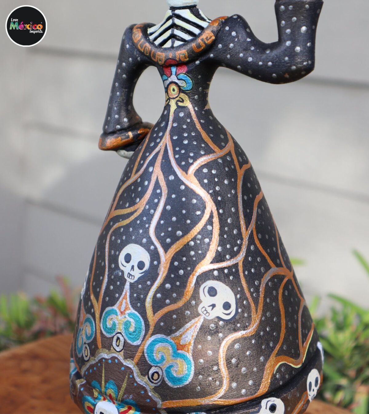 Catrina Alebrije, Catrina Sculpture, Wood copal sculpture, Dia de los Muertos Alebrije, Oaxaca Catrina, Mexican Alebrije. 12 inches - Image 9