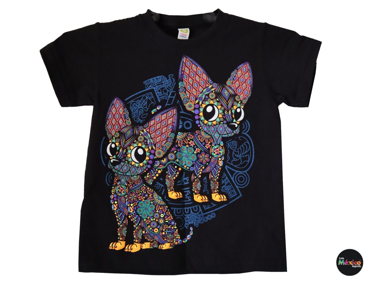 Chihuahua dog, Chihuahua T-shirt, Unique Screen-printing T-shirt, cute chihuahua shirt, Butterfly shirt for kids, Glow in blacklights. - Image 3
