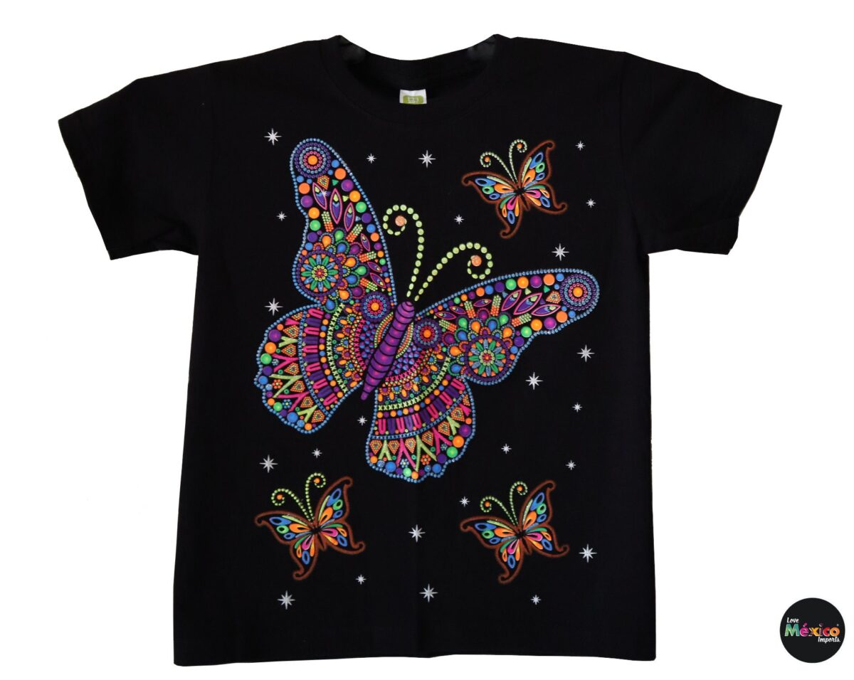 Chihuahua dog, Chihuahua T-shirt, Unique Screen-printing T-shirt, cute chihuahua shirt, Butterfly shirt for kids, Glow in blacklights. - Image 5