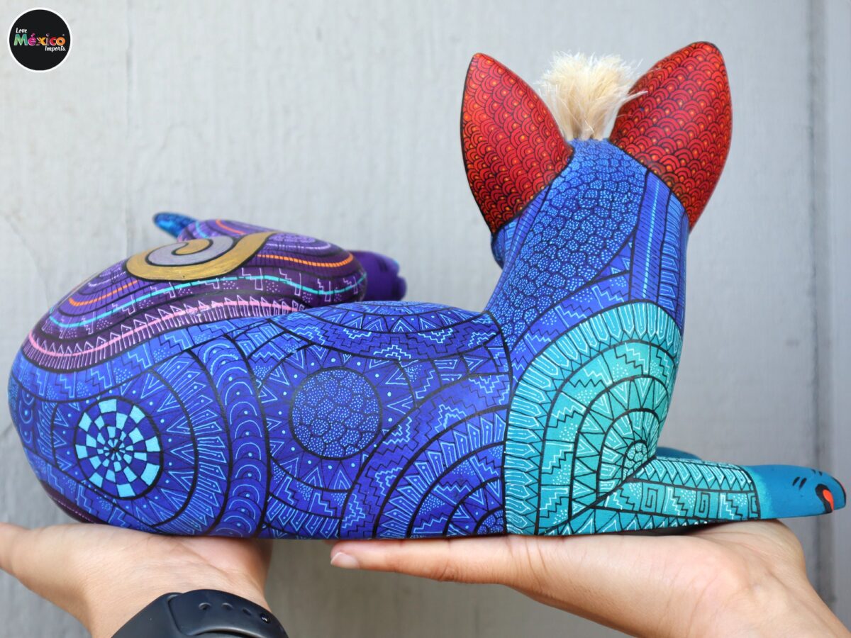 Amazing Xoloitzcuintle Alebrije, Mexican hairless Dog, Aztec Dog, Wood copal sculpture, Dog Alebrije, Mexican Art, Maguey Fiber hair. - Image 6