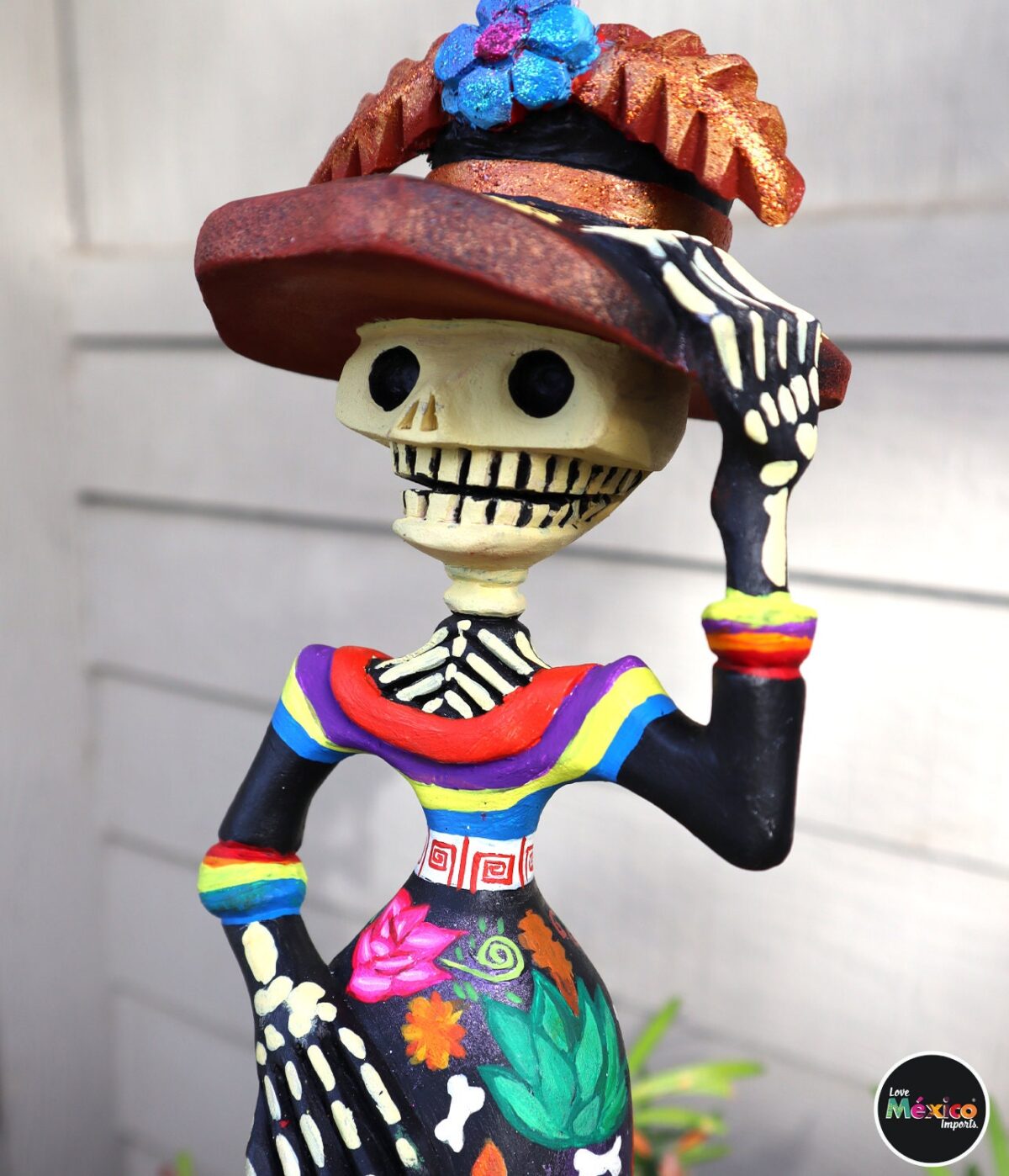 Mexican catrina wooden, Catrina Alebrije, Catrina Sculpture, Dia de los Muertos Alebrije. Day of death alebrije. 12 inches - Image 7