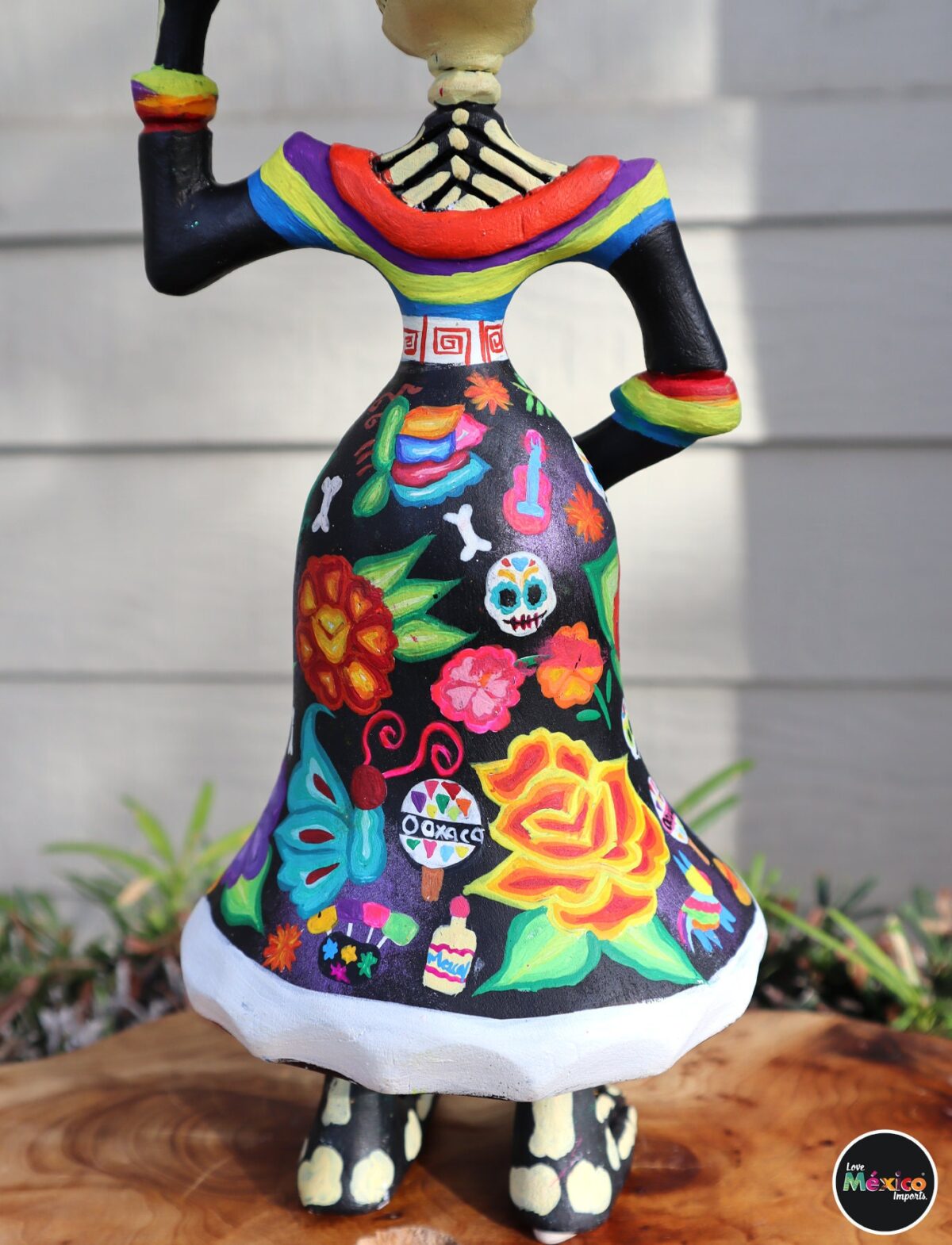 Mexican catrina wooden, Catrina Alebrije, Catrina Sculpture, Dia de los Muertos Alebrije. Day of death alebrije. 12 inches - Image 8