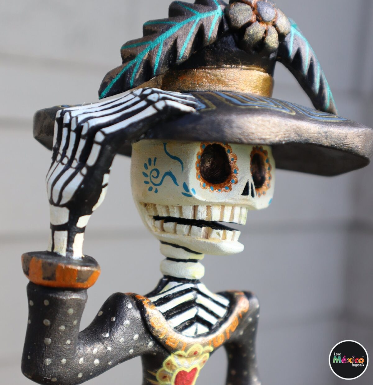 Catrina Alebrije, Catrina Sculpture, Wood copal sculpture, Dia de los Muertos Alebrije, Oaxaca Catrina, Mexican Alebrije. 12 inches - Image 3