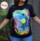 Axolotl T-shirt, Native lion, iguana T-shirt, Unique Screen-printing T-shirt, Mexican style, Mayan style, Aztec style, Glow in neon lights