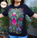 Jaguar T-shirt, Panther T-shirt, lion shirt, Unique Screen-printing T-shirt, Mexican style, Mayan style, Aztec style, Glow in neon lights