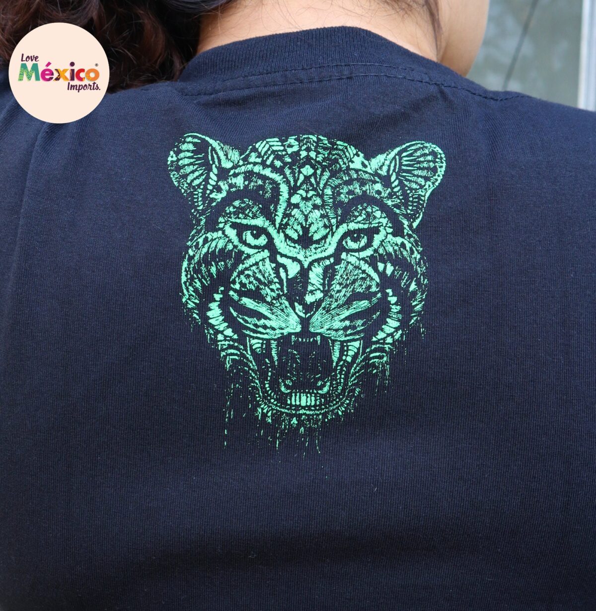 Warrior T-shirt, saber-tooth, Unique Screen-printing T-shirt, Mexican style, Mayan style, Aztec style, Glow in neon lights, unique shirt. - Image 6