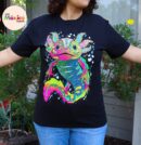 Axolotl T-shirt, Native lion, iguana T-shirt, Unique Screen-printing T-shirt, Mexican style, Mayan style, Aztec style, Glow in neon lights