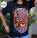 Jaguar T-shirt, Panther T-shirt, lion shirt, Unique Screen-printing T-shirt, Mexican style, Mayan style, Aztec style, Glow in neon lights