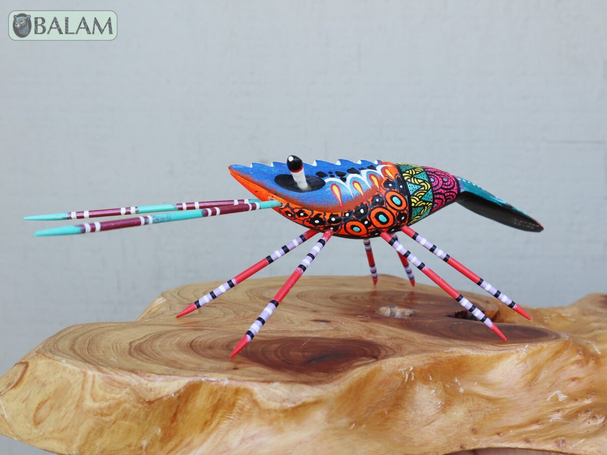 Shrimp alebrije, camaron, lobster alebrije, Alebrije from Oaxaca, Dia de los muertos, Copal wood sculpture, Alebrijes, Cute shrimp alebrije. - Image 3