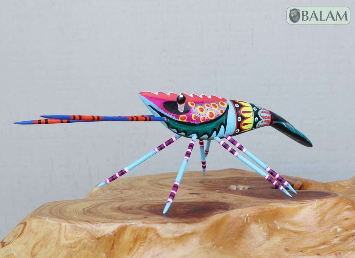 Shrimp alebrije, camaron, lobster alebrije, Alebrije from Oaxaca, Dia de los muertos, Copal wood sculpture, Alebrijes, Cute shrimp alebrije. - Image 8