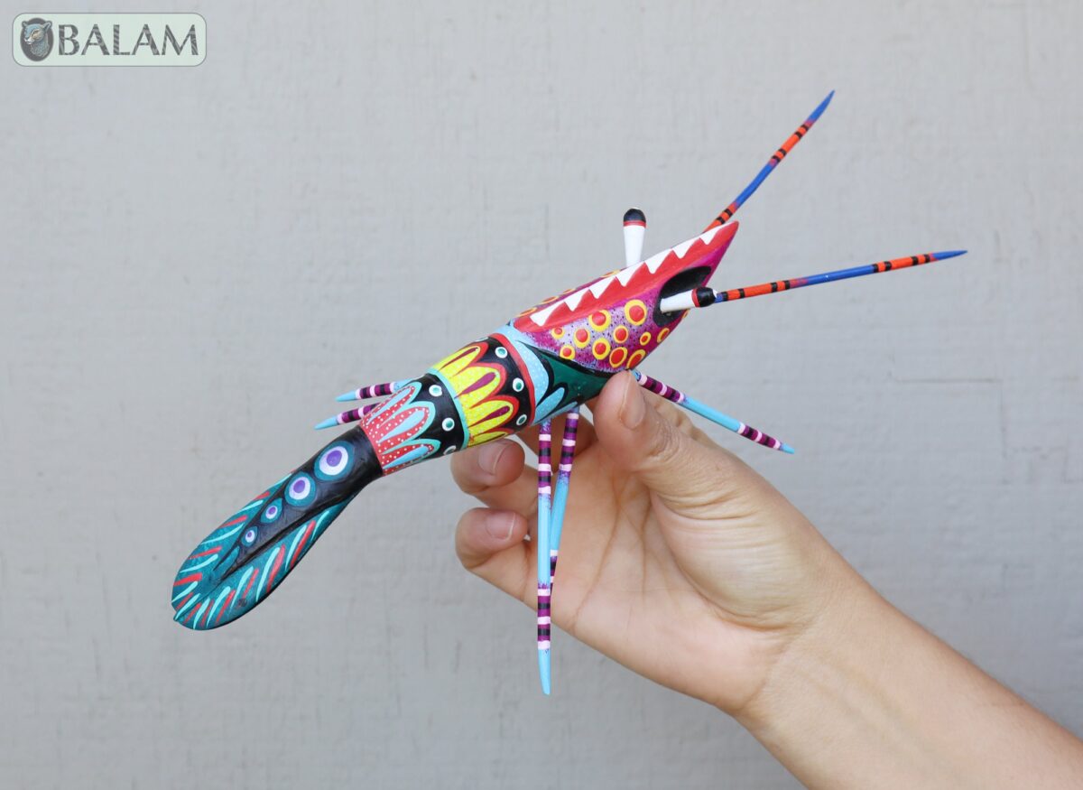 Shrimp alebrije, camaron, lobster alebrije, Alebrije from Oaxaca, Dia de los muertos, Copal wood sculpture, Alebrijes, Cute shrimp alebrije. - Image 7