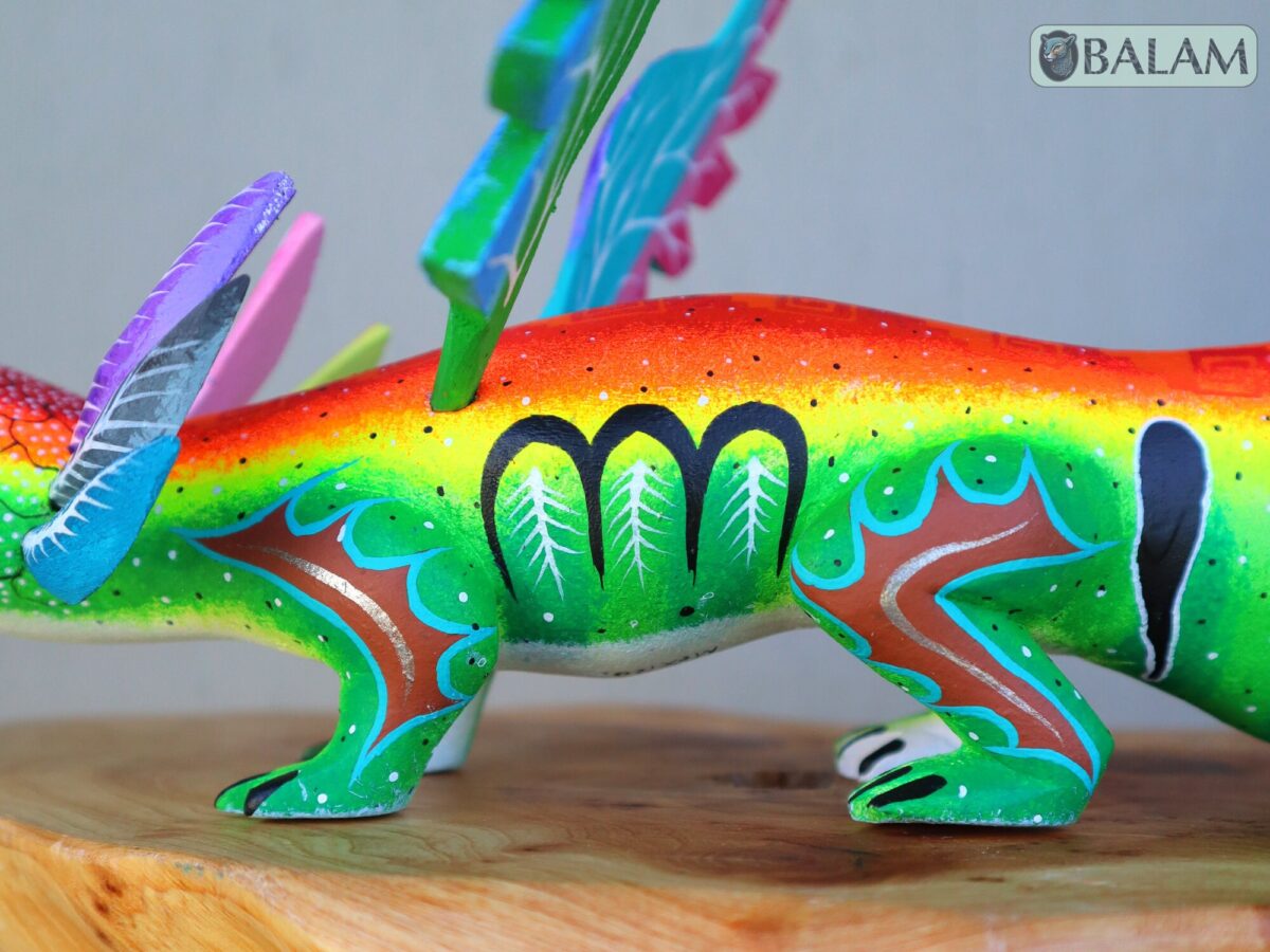 Axolotl with wings, Alebrije from Oaxaca, Copal wood sculpture, Alebrije art, Axolotl alebrije, Ajolote, Salamander, special alebrije. - Image 4