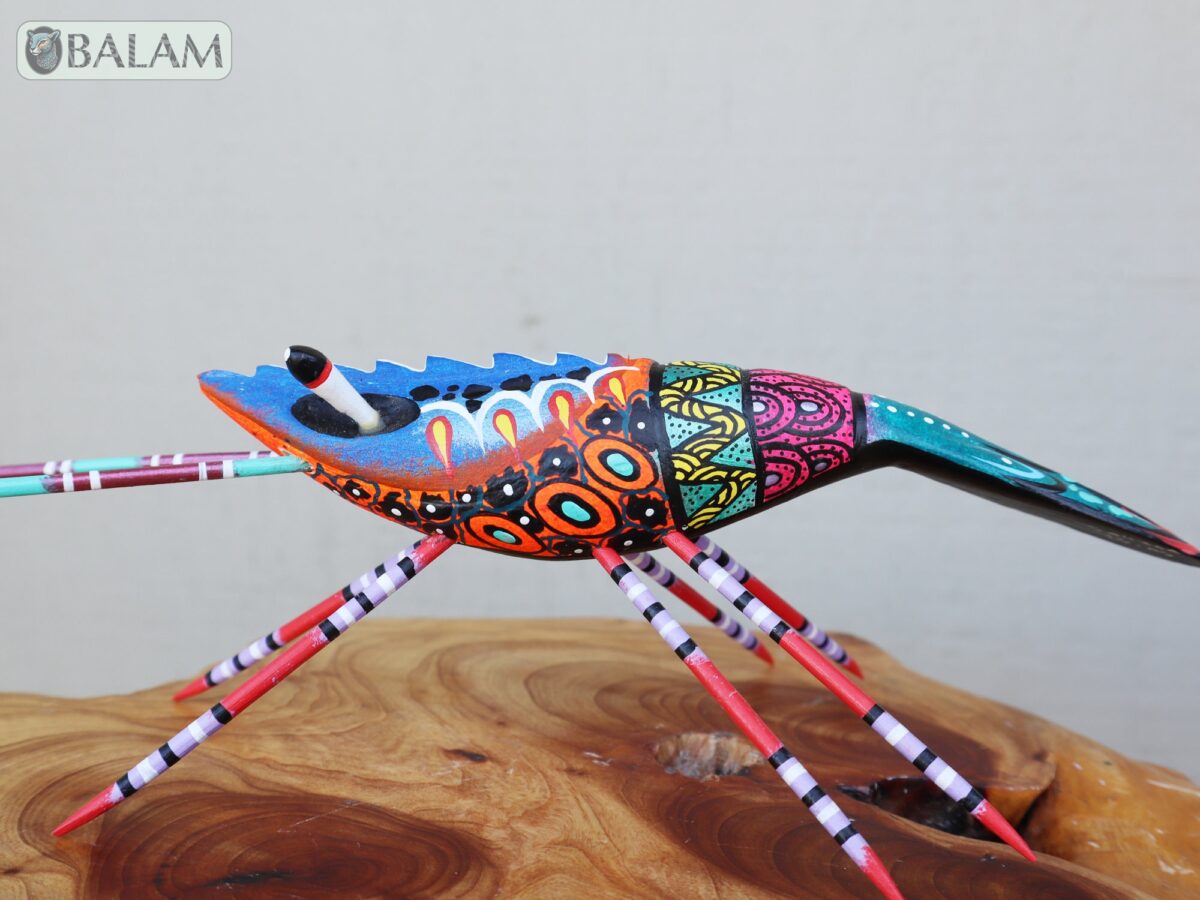Shrimp alebrije, camaron, lobster alebrije, Alebrije from Oaxaca, Dia de los muertos, Copal wood sculpture, Alebrijes, Cute shrimp alebrije. - Image 2