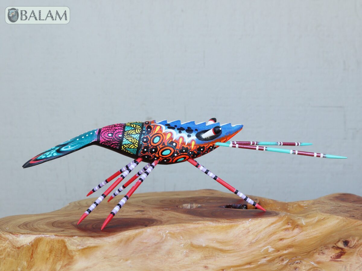 Shrimp alebrije, camaron, lobster alebrije, Alebrije from Oaxaca, Dia de los muertos, Copal wood sculpture, Alebrijes, Cute shrimp alebrije. - Image 4