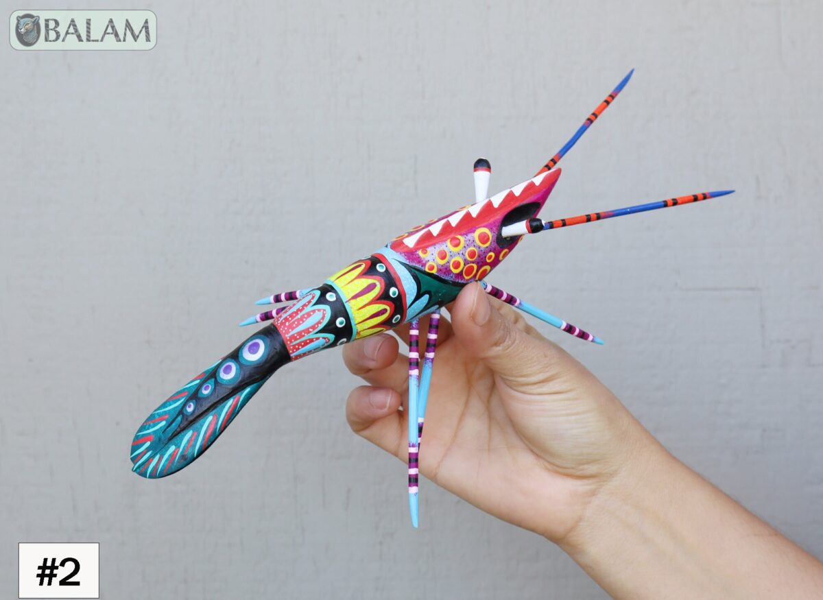 Shrimp alebrije, camaron, lobster alebrije, Alebrije from Oaxaca, Dia de los muertos, Copal wood sculpture, Alebrijes, Cute shrimp alebrije. - Image 6