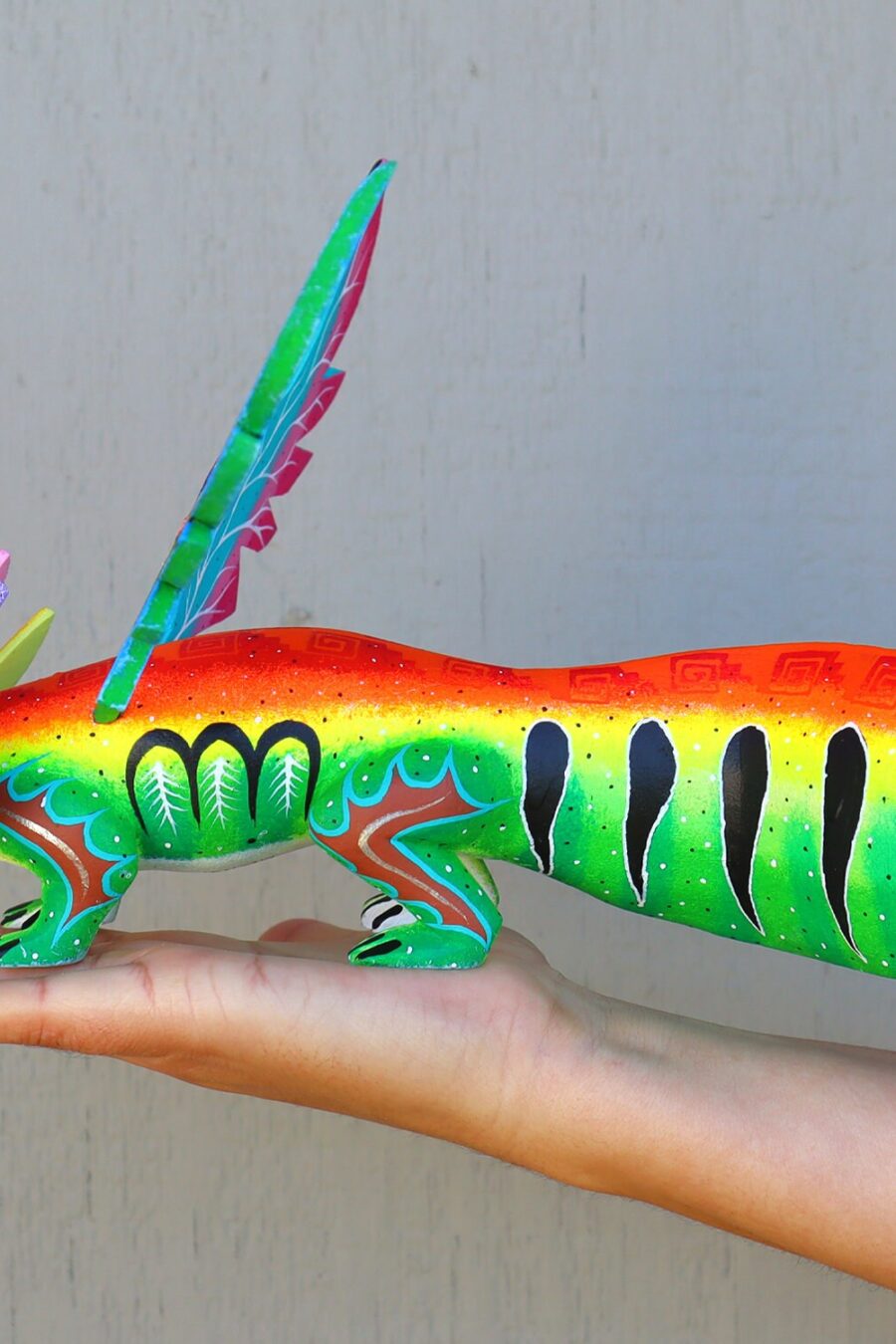 Axolotl with wings, Alebrije from Oaxaca, Copal wood sculpture, Alebrije art, Axolotl alebrije, Ajolote, Salamander, special alebrije.