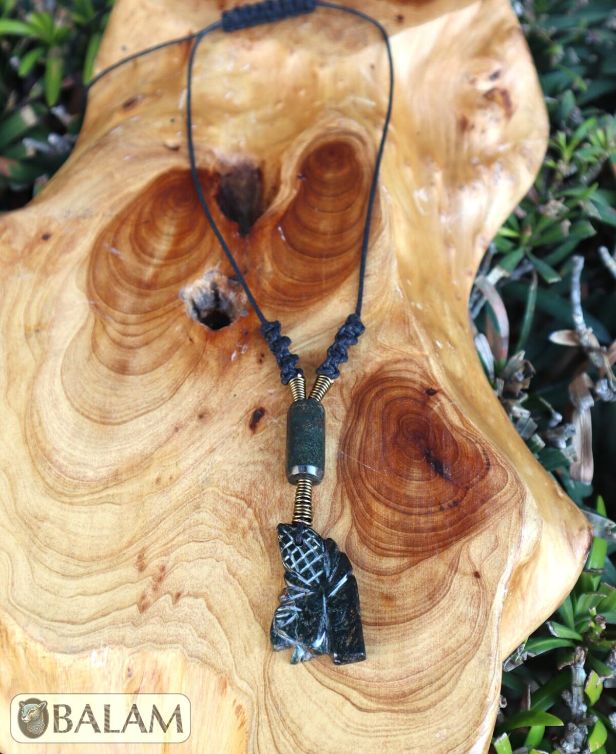 Ceremonial necklace, stone necklace, Mayan Jade, Adjustable Jade necklace, Mexica necklace, serpentine stone. Flower of life obsidian stone. - Image 8