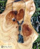 Ceremonial necklace, stone necklace, Mayan Jade, Adjustable Jade necklace, Mexica necklace, serpentine stone. Flower of life obsidian stone.