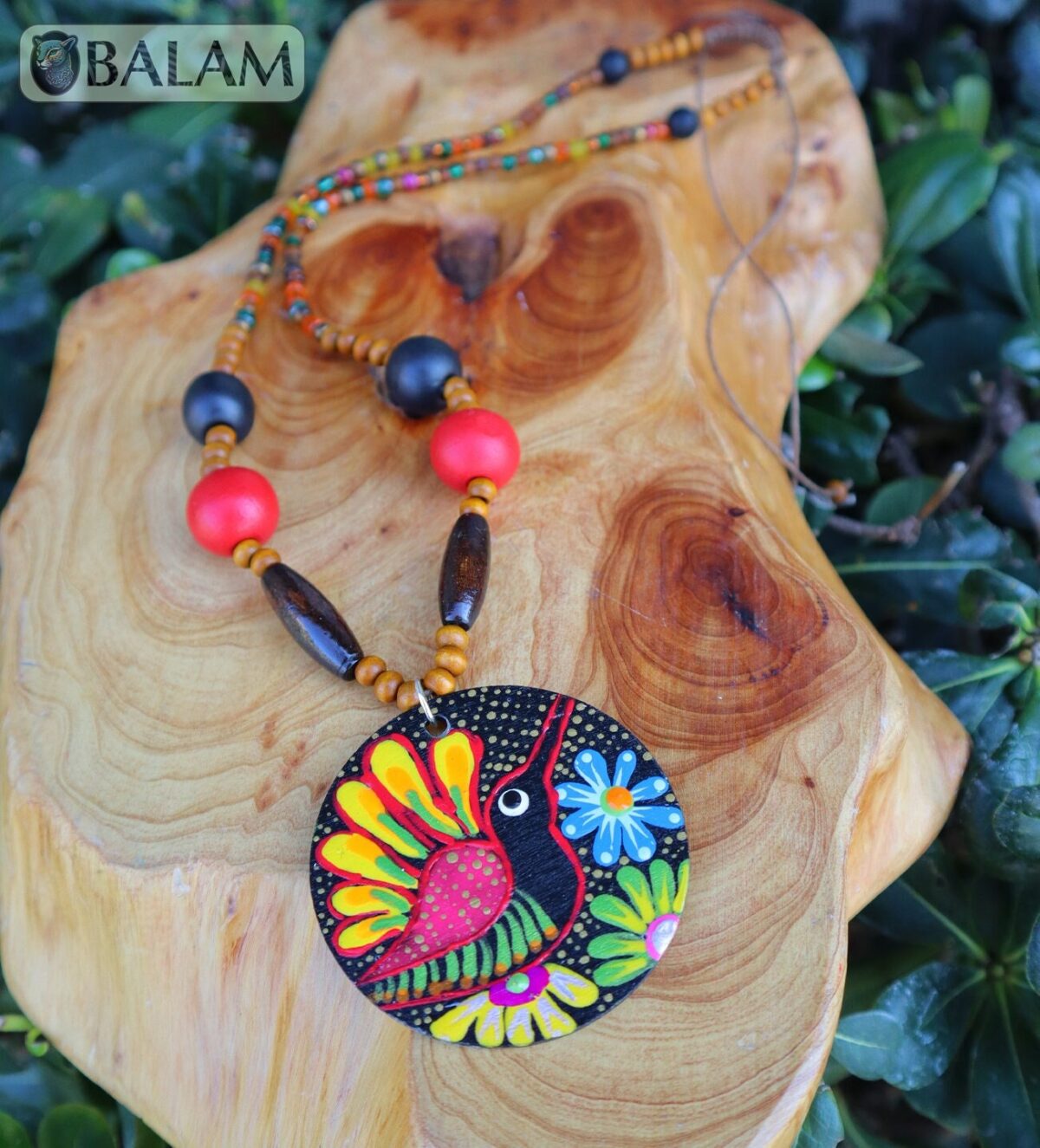 Alebrije hearts, Alebrije wooden necklace, Hand painted heart, alebrije de Corazón, Wood Art, Hummingbird alebrije necklace, heart necklace. - Image 10
