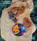 Alebrije hearts, Alebrije wooden necklace, Hand painted heart, alebrije de Corazón, Wood Art, Hummingbird alebrije necklace, heart necklace.