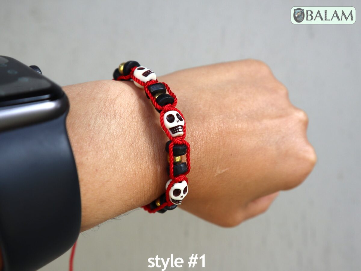 Ceremonial bracelets, Skull bracelet, skull beaded bracelet, amazing skull accessory, coolest skulls, carved bone, dia de los muertos.