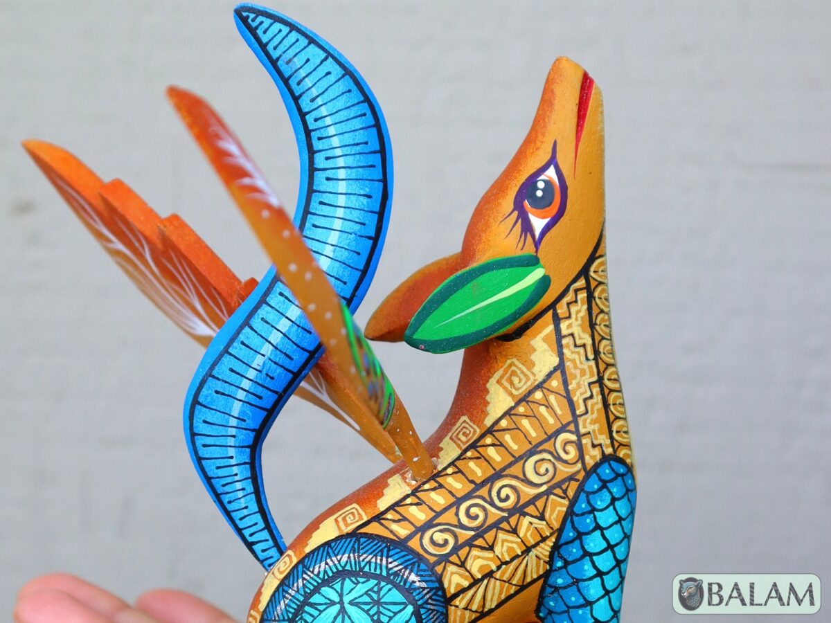 Alebrije from Oaxaca, alebrije, Copal wood sculpture, Wood Art, Alebrije art, Coyote, Wood Wolf, Lobo, Coyote alebrije, fine art alebrije. - Image 6