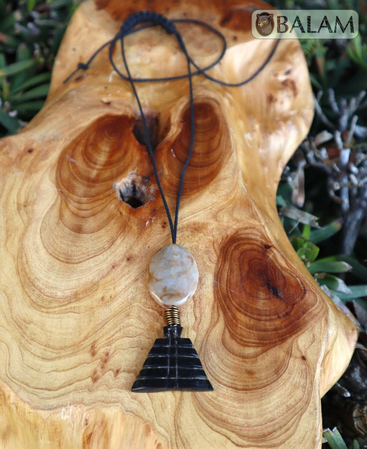 Ceremonial necklace, stone necklace, Mayan Jade, Adjustable Jade necklace, Mexica necklace, serpentine stone. Flower of life obsidian stone. - Image 5