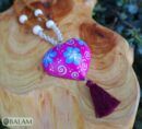 Alebrije hearts, Alebrije wooden necklace, Hand painted heart, alebrije de Corazón, Wood Art, Hummingbird alebrije necklace, heart necklace.