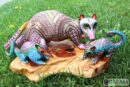 Tlacuache, Family of Opossums,  Familia de Tlacuaches, Opossum, Alebrije from Oaxaca, alebrije, Copal wood sculpture, Wood Art, Alebrije art