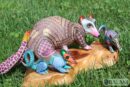 Tlacuache, Family of Opossums,  Familia de Tlacuaches, Opossum, Alebrije from Oaxaca, alebrije, Copal wood sculpture, Wood Art, Alebrije art