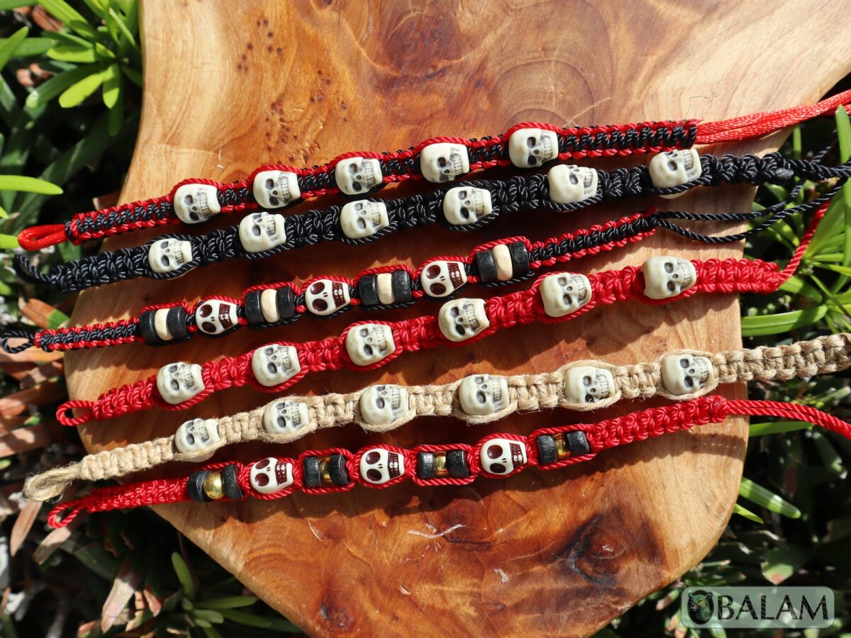 Ceremonial bracelets, Skull bracelet, skull beaded bracelet, amazing skull accessory, coolest skulls, carved bone, dia de los muertos. - Image 10