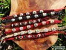 Ceremonial bracelets, Skull bracelet, skull beaded bracelet, amazing skull accessory, coolest skulls, carved bone, dia de los muertos.