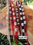 Ceremonial bracelets, Skull bracelet, skull beaded bracelet, amazing skull accessory, coolest skulls, carved bone, dia de los muertos.