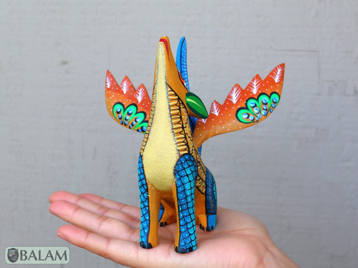 Alebrije from Oaxaca, alebrije, Copal wood sculpture, Wood Art, Alebrije art, Coyote, Wood Wolf, Lobo, Coyote alebrije, fine art alebrije. - Image 8