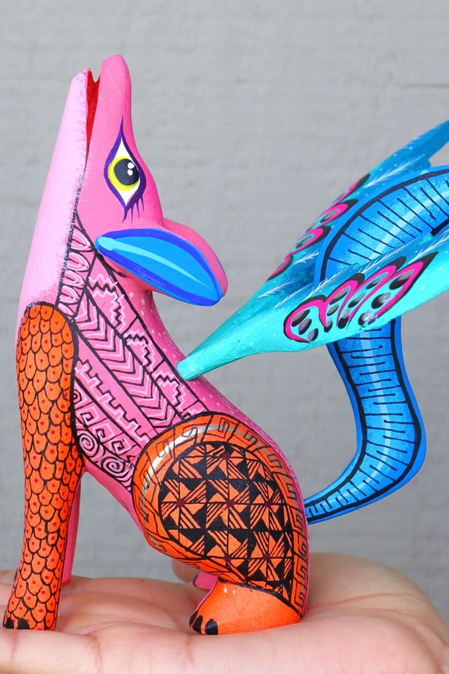 Alebrije from Oaxaca, alebrije, Copal wood sculpture, Wood Art, Alebrije art, Coyote, Wood Wolf, Lobo, Coyote alebrije, fine art alebrije.