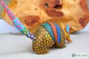 Armadillo Alebrije from Oaxaca, alebrije, Copal wood sculpture, Wood Art, Alebrije, Armadillo alebrije, fine art alebrije, Metallic colors.