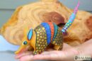 Armadillo Alebrije from Oaxaca, alebrije, Copal wood sculpture, Wood Art, Alebrije, Armadillo alebrije, fine art alebrije, Metallic colors.
