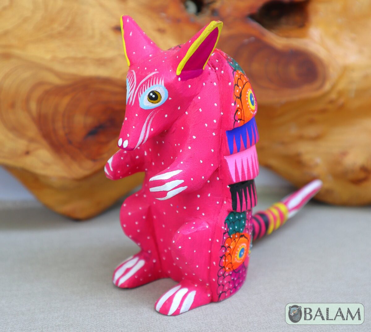 Armadillo posing, Armadillo Alebrije from Oaxaca, Copal wood sculpture, Wood Art, Alebrije, Armadillo alebrije, fine art alebrije. - Image 6