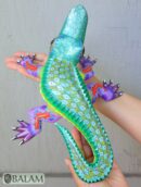 Cocodrilo alebrije, unique crocodile, Crocodile Alebrije from Oaxaca, Alligator, Copal wood sculpture, Alebrijes, Metallic colors.