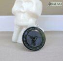 Obsidian pendant, stone necklace, Obsiana Mexica, Mexica necklace, Obsidian pendant and silver. Engraved hummingbird, Jaguar, Quetzalcoatl