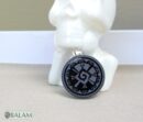 Obsidian pendant, stone necklace, Obsiana Mexica, Obsidian pendant and silver. Engraved Mictlantecuhtli, Hunab ku, Eclipse, Skull, ball game